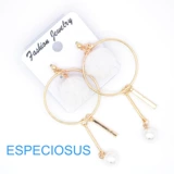 Золотые универсальные серьги, плюшевая подвеска, фугу мяч из жемчуга, популярно в интернете, в корейском стиле, простой и элегантный дизайн