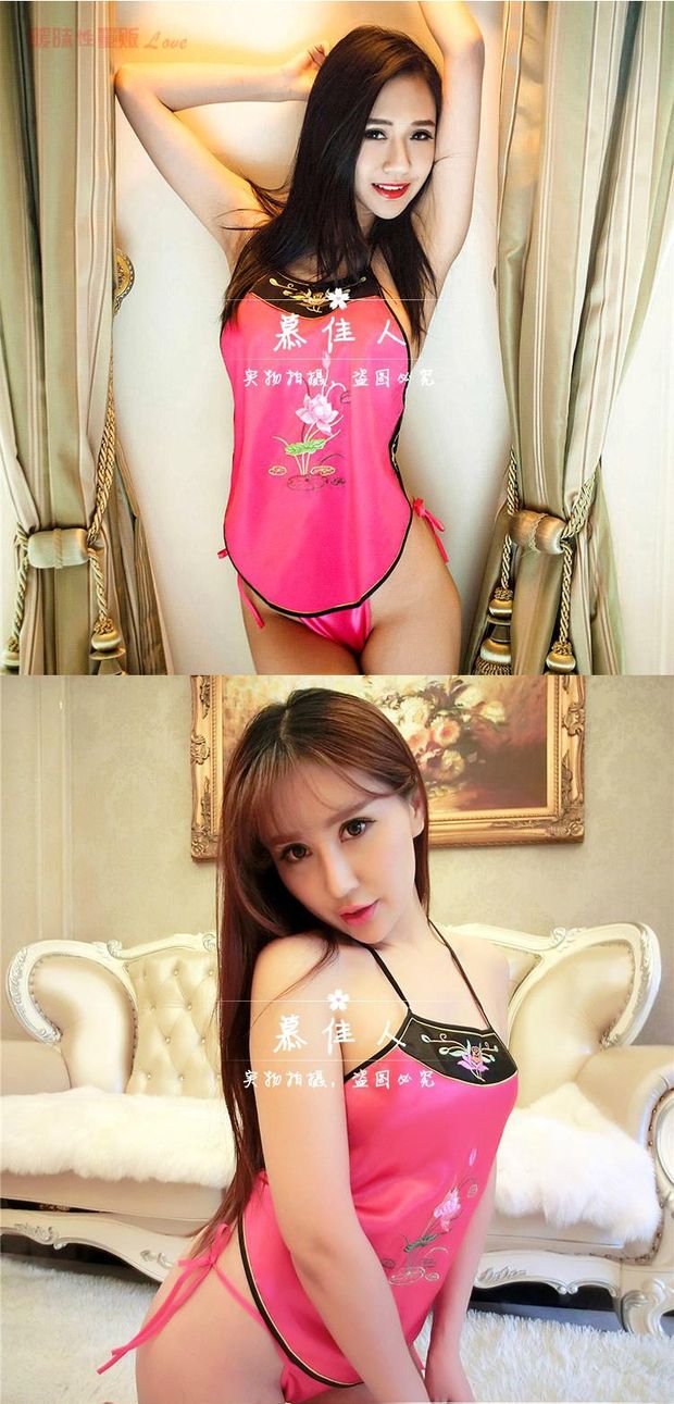 Đồ lót nữ trưởng thành gợi cảm vô cùng quyến rũ Đồ ngủ Sao cổ tòa trong suốt thêu tạp dề quần lót phù hợp đồ ngủ voan mỏng