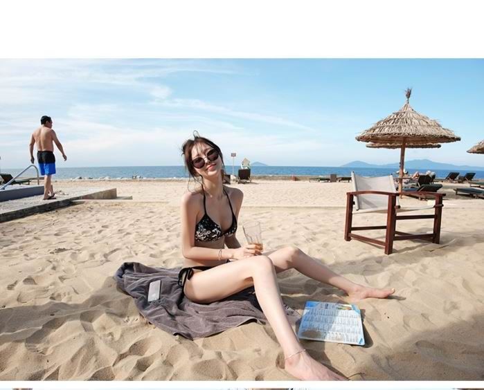 Cô gái màu hồng sequin kích thước ngực gợi cảm eo thấp tam giác bikini làm đẹp trở lại dây đai áo tắm phụ nữ - Bikinis