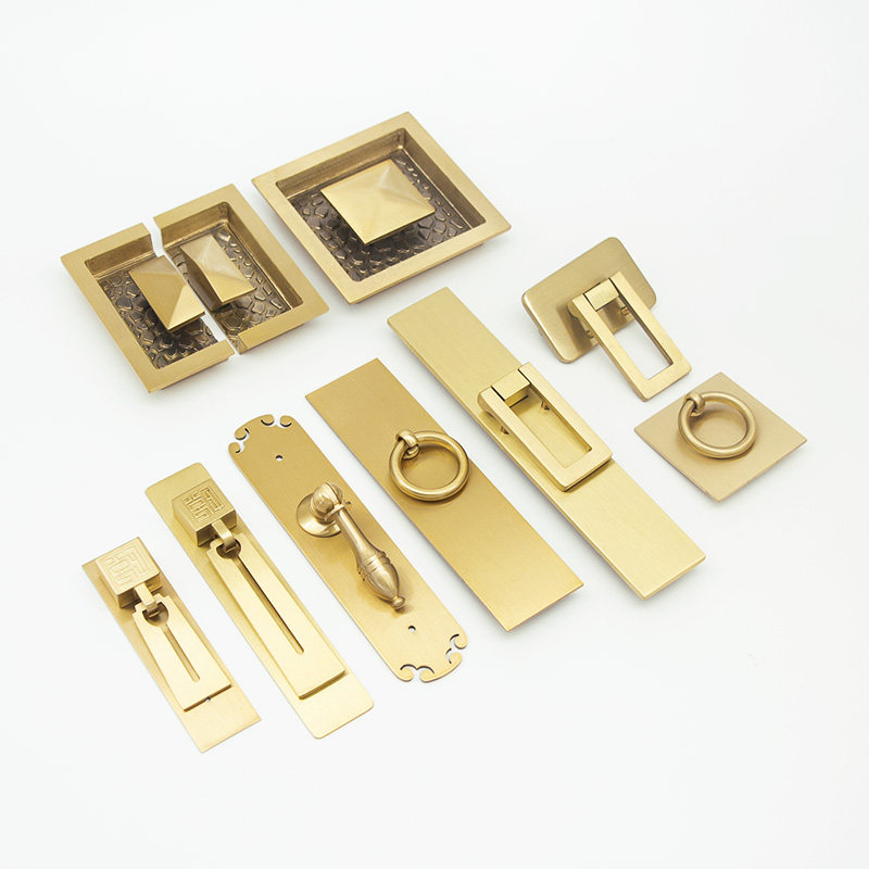 New Chinese pure copper cabinet door handle cupboard drawer drawer handle knife ring handle pendant