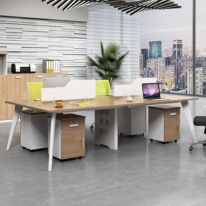 Staff Desk Brief Modern Four-Four Desk Screen Cassette Station Station Office Computer Table And Chairs Combination