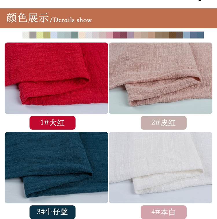 Chất liệu cotton mùa hè chất liệu cotton cotton cotton Màu sắc tinh khiết Trung Quốc phong cách quần áo vải cotton xếp li vải lanh Hanfu - Vải vải tự làm