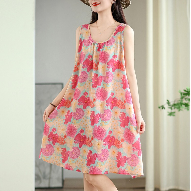 Japanese Sweet Style High-End Cotton and Linen Nightgown Dress for Summer, Suitable for Going Out, Lazy and Casual Home Dress, Youthful Nightgown for Girls Japanese Sweet Style High-End Cotton and Linen Nightgown Dress for Summer, Suitable for Going Out, Lazy and Casual Home Dress, Youthful Nightgown for Girls