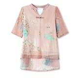 Летняя одежда для матери, футболка на день матери, короткий рукав, китайский стиль, в западном стиле, для среднего возраста