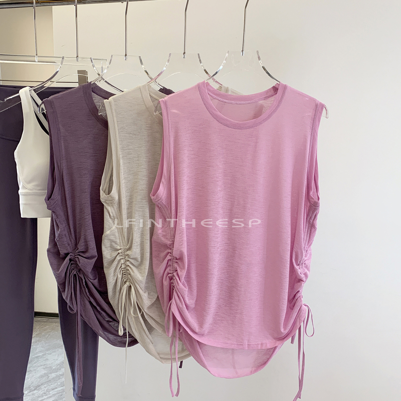 Dopamine Color Series ~ New Bamboo Yarn Breathable Yoga Vest, Loose Sleeveless Sports T-Shirt, Running Training Vest