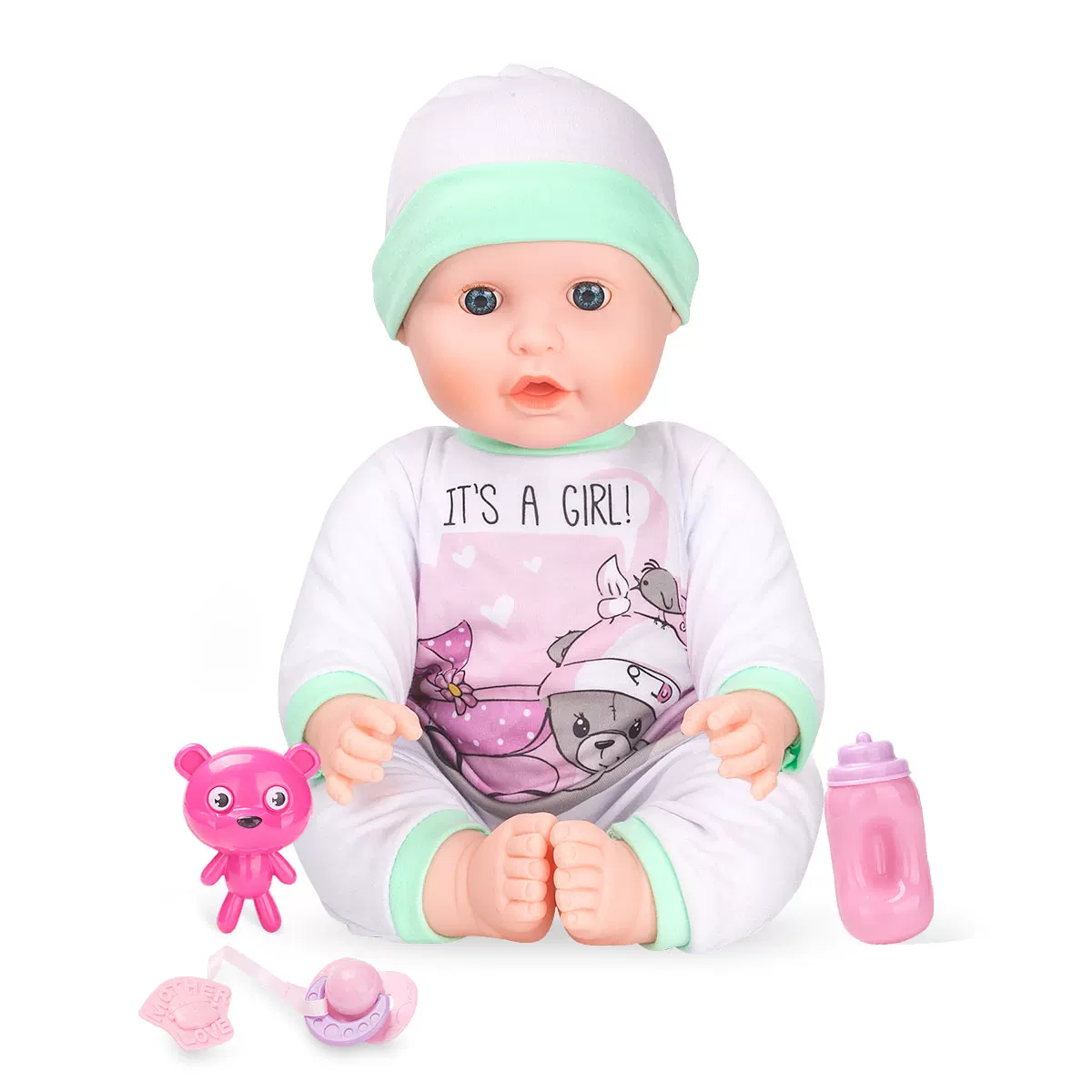 Doll, speaking realistic toy for dressing up from soft rubber