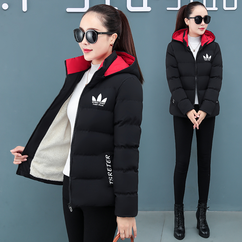 Down cotton coat women's short style 2021 winter hot style thickened lamb velvet plus velvet new cotton jacket loose Korean style coat