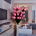 Mới 4 đầu lớn mô phỏng hoa tulip giả hoa hoa phòng khách sàn trang trí hoa trang trí hoa nhựa khô - Hoa nhân tạo / Cây / Trái cây cây hoa mai giả Hoa nhân tạo / Cây / Trái cây