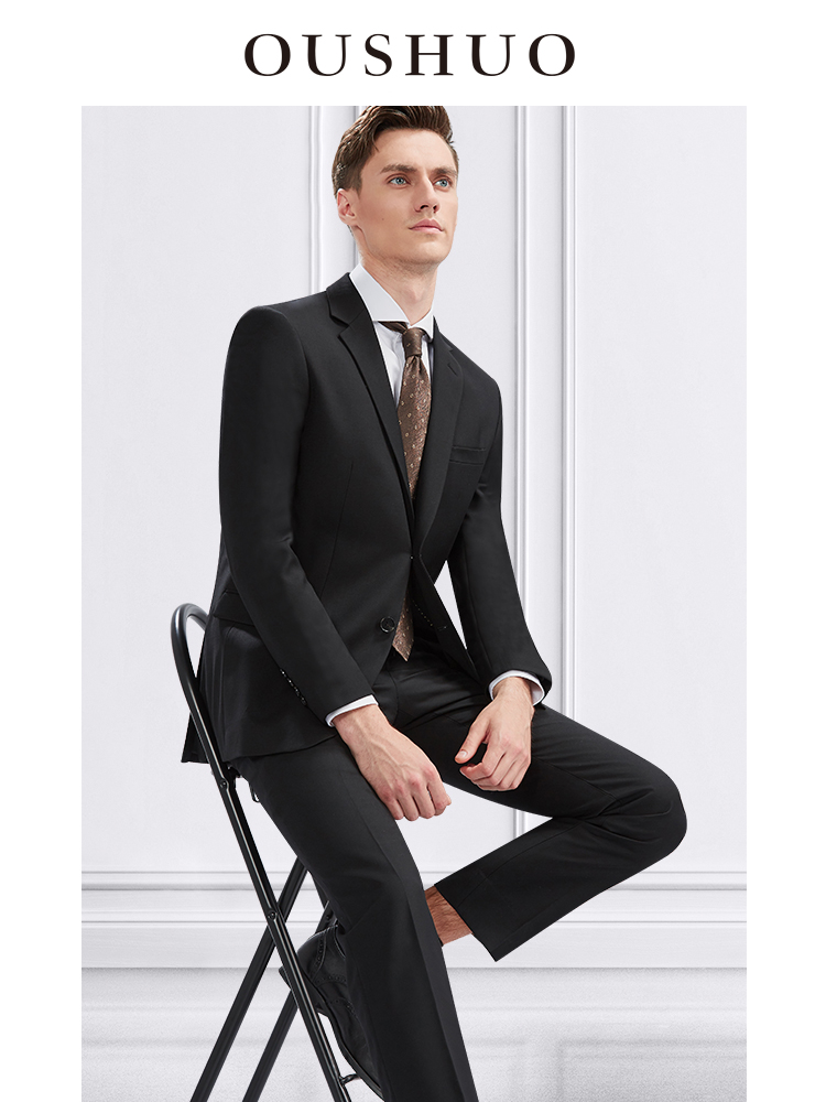 Ou said suit men's suit Men's Korean slim business professional dress Black casual suit men's jacket top