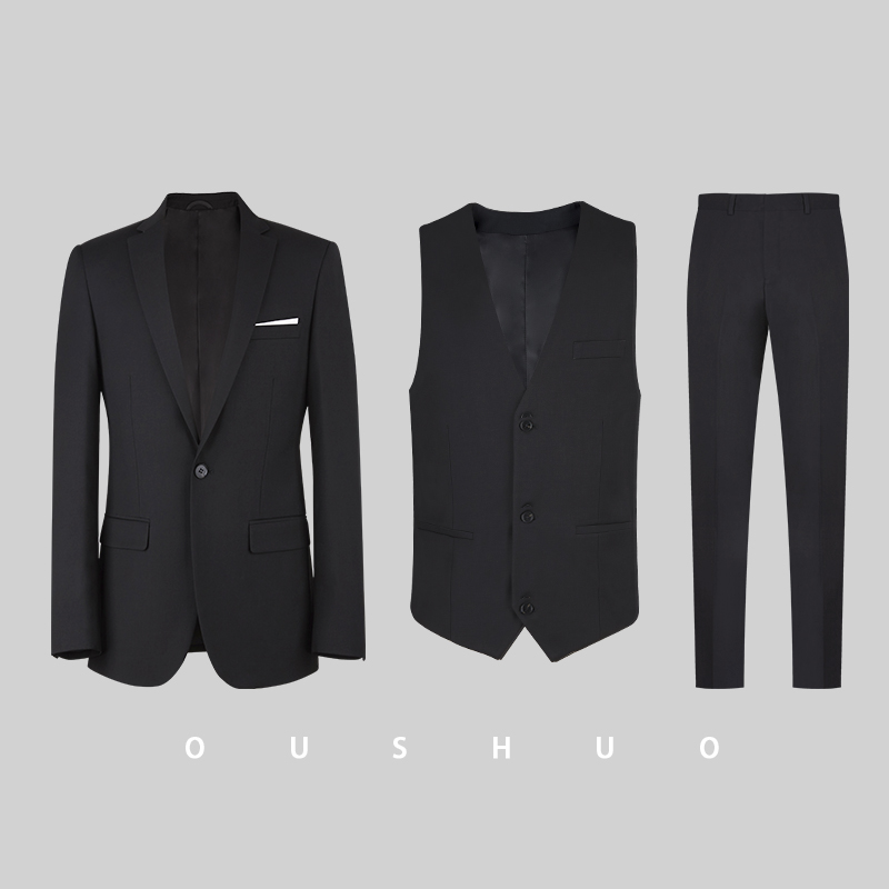 Suit phù hợp với nam giới phù hợp với ba mảnh bộ sửa chữa của Hàn Quốc phiên bản của doanh nghiệp chính thức mặc chuyên nghiệp mặc cho chú rể làm việc chiếc váy cưới