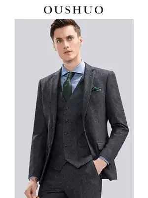 Ou said spring and autumn wool suit suit men thick business casual suit male slim groom wedding dress