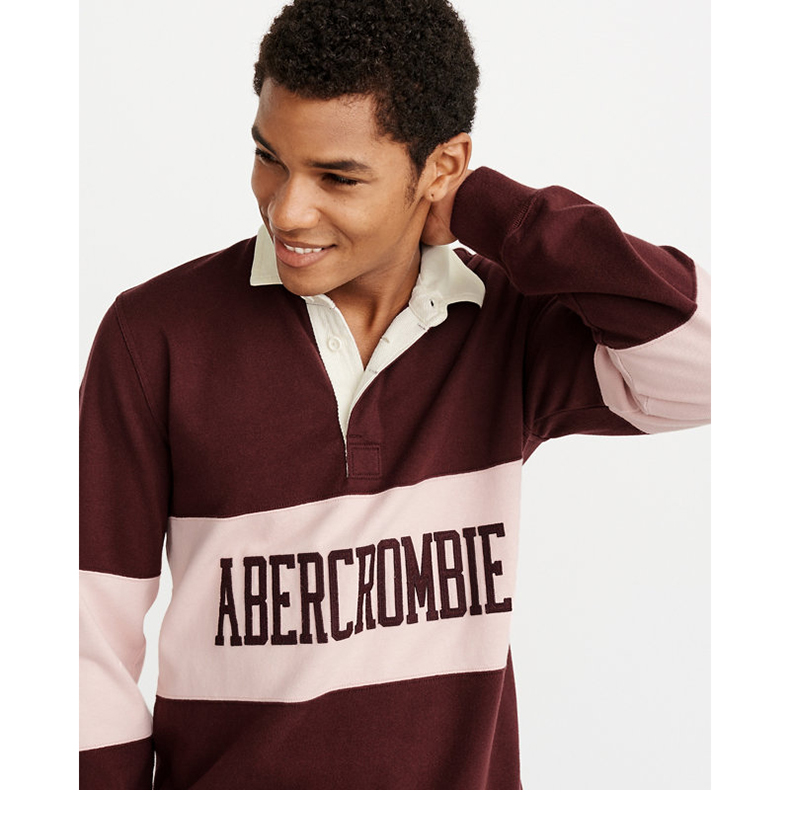Abercrombie & Fitch Logo nam Bóng bầu dục Bóng bầu dục 216215-2 AF áo polo tay dài