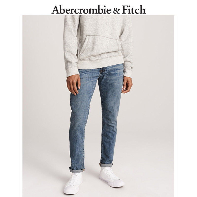 AbercrombieFitch Men's Fashion Trends Tight Straight Barrel Washed Jeans 169573-18 AF