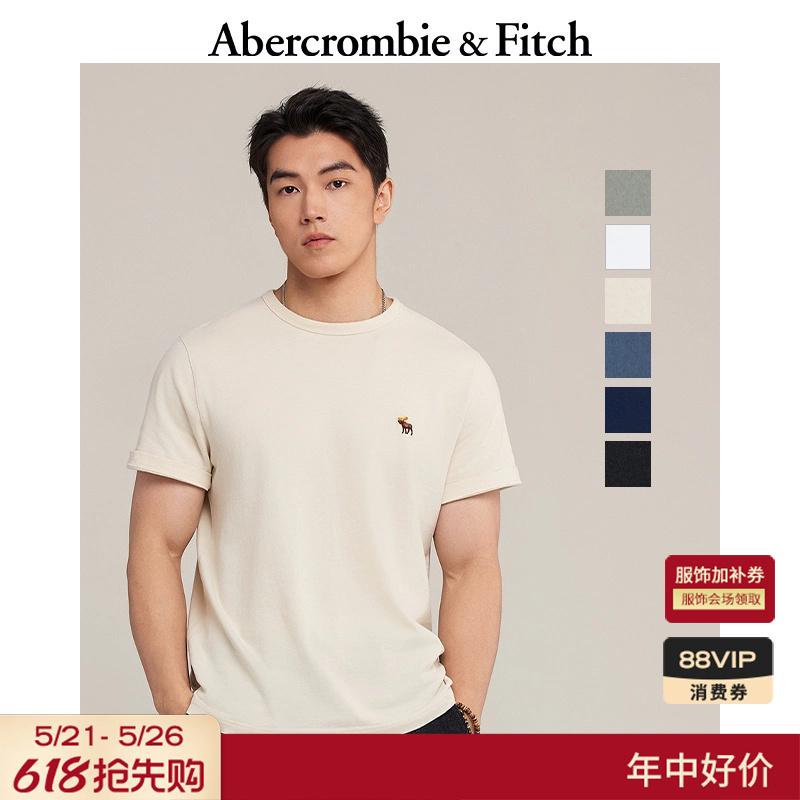 Af Classic Little Elk Pattern Couple's Soft Cotton Short-Sleeved T-Shirt Top 26 Spring and Summer Men's Clothing 124-6014 Af Classic Little Elk Pattern Couple's Soft Cotton Short-Sleeved T-Shirt Top 26 Spring and Summer Men's Clothing 124-6014