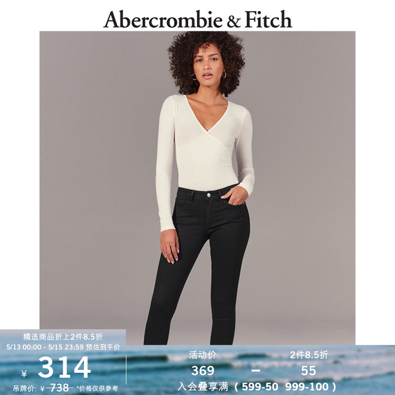 Abercrombie & Fitch Women Dress Black Elastic Comfort Skinny Jeans 301697-1 AF