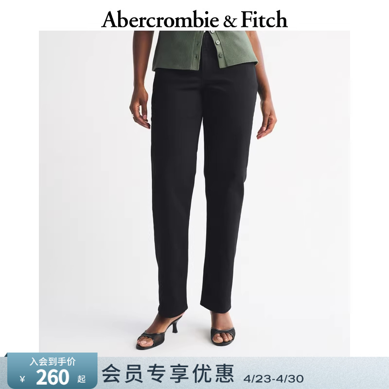 [Short Version] Af American-Style Washed Mid-Waist Straight-Leg Jeans Long Pants 25 Autumn/Winter Women's Clothing 155-5726