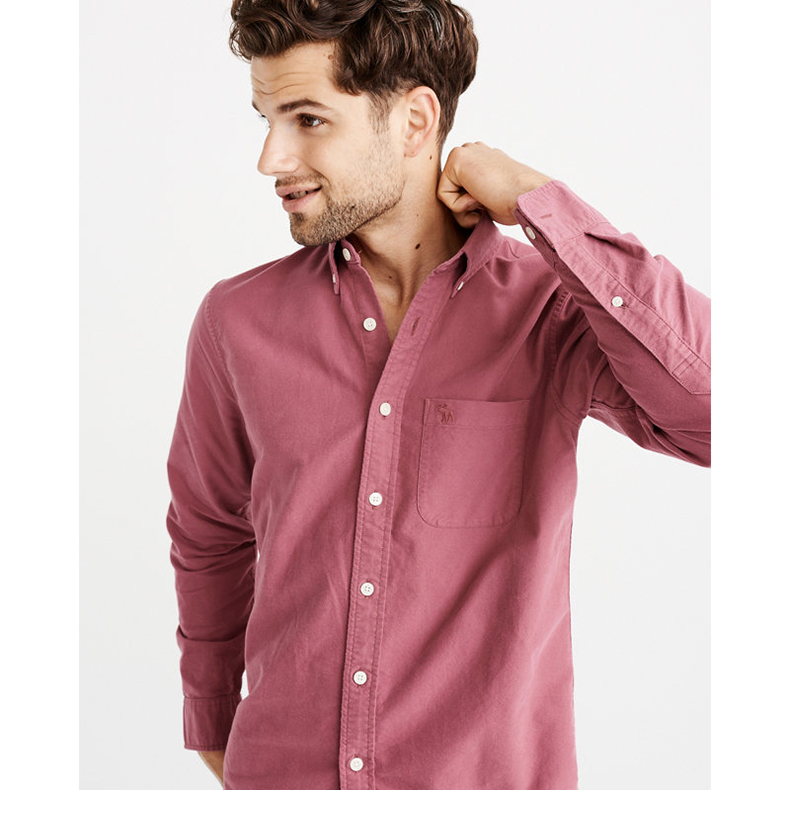 Logo quần áo nam Abercrombie & Fitch Áo sơ mi Oxford 213479-1 AF áo sơ mi nam cao cấp hàng hiệu