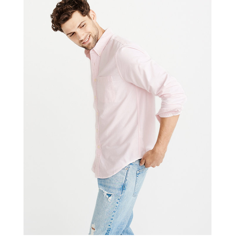 Logo quần áo nam Abercrombie & Fitch Áo sơ mi Oxford 213479-1 AF áo sơ mi nam cao cấp hàng hiệu