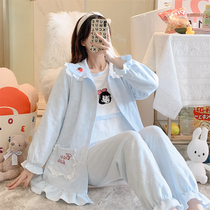 Pregnant Woman Sleepwear Autumn Winter Style Air Cotton Moon Subsuit Spring Autumn Winter Pure Cotton Postnatal Breastfeeding 3 sets of pregnancy