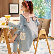 Moon clothes autumn and winter postpartum cotton lactation pregnant womens pajamas womens spring and autumn models 10 months 11 sets of air Cotton