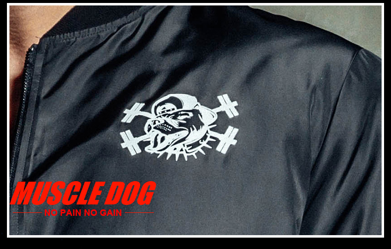 MuscleDog Cơ Bắp Dog Jacket Nam Mùa Thu / Mùa Đông Ấm Loose Thể Dục Ngắn Thể Thao Bóng Chày Áo Khoác Bông Áo Khoác áo phao đại hàn
