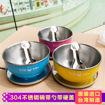 Taiwan 304 stainless steel bowl anti-hot double-layer anti-drop baby supplementary food bowl baby home childrens kindergarten meal