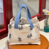 Мультяшный шоппер, вместительная и большая сумка для ланча, барсетка, льняная сумка, сумка для еды