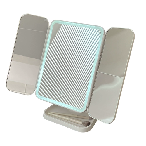 Настольная светодиодная коробка для хранения с подсветкой, складной заполняющий свет, зеркало, 2 в 1