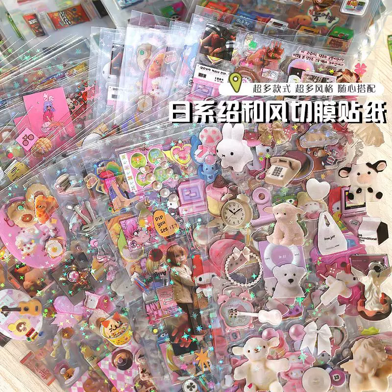 Прозрачная наклейка Hello Kitty, мультяшная, высокого качества японская книга с наклейками, планировщик