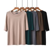 Spring and Autumn Thin Korean version of Modal seven-point sleeve base shirt women loose size solid color simple mid-sleeve T-shirt