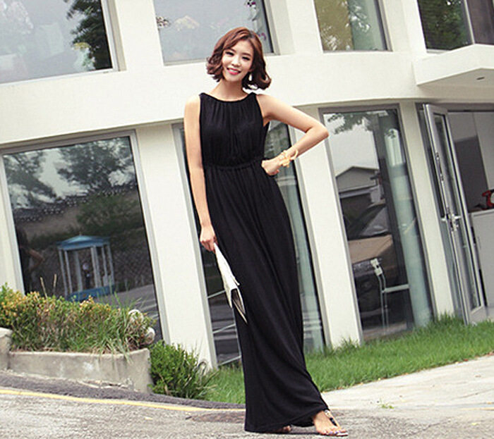 Modal Sleeveless Long Dress