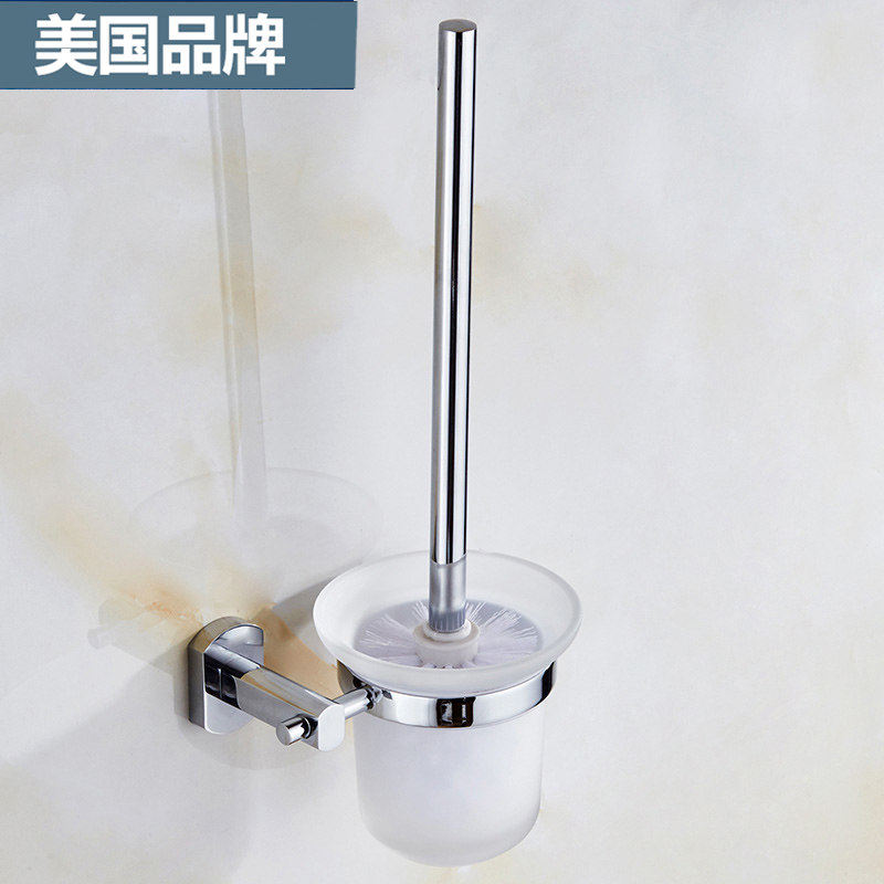 Bathroom all copper toilet brush holder set toilet cleaning brush toilet toilet brush head toilet brush rod