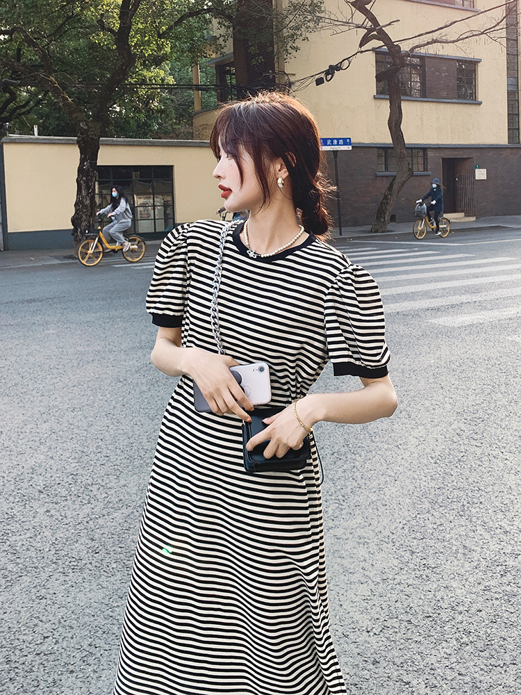 Summer brace, T-shirt dress, french style, drawstring Summer brace, T-shirt dress, french style, drawstring