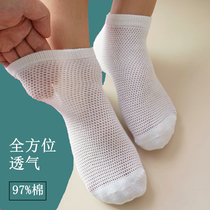 Summer Tennis Socks Students Short Socks Black Pure Cotton Socks Women Breathable Deodorant Sweat Pure thin and white All cotton socks