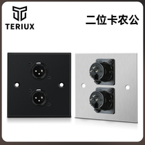 Type 86 two-position two-hole XLR female XLR male audio socket multimedia panel module three-core XLR speaker