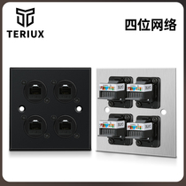 Type 86 D-type network Category 5e single-port double-port three-hole four-port computer panel information multimedia wall socket