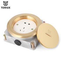 TERIUX ground socket All copper waterproof damping five-hole ground socket hidden spiral round ground plug five-hole