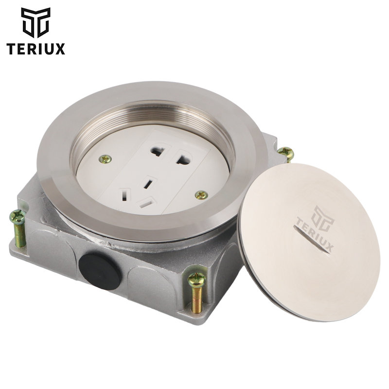 TERIUX ground socket 304 stainless steel waterproof five-hole ground socket concealed spiral round ground insert five holes