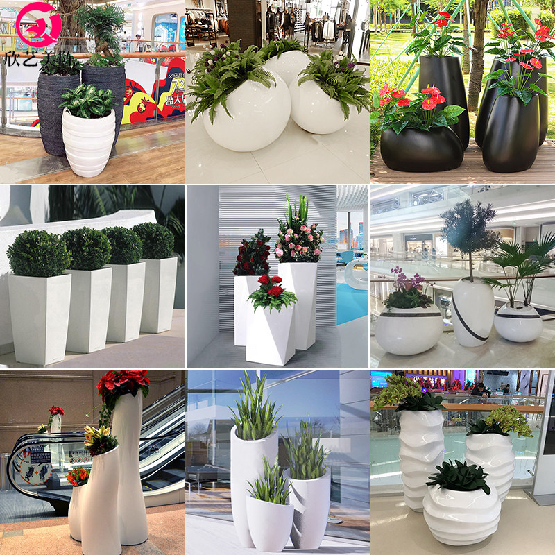Mall Mei Chen Swing Garden Landscape Large Vase FRP Flower-bowl FRP Flower Pot Combined Flower