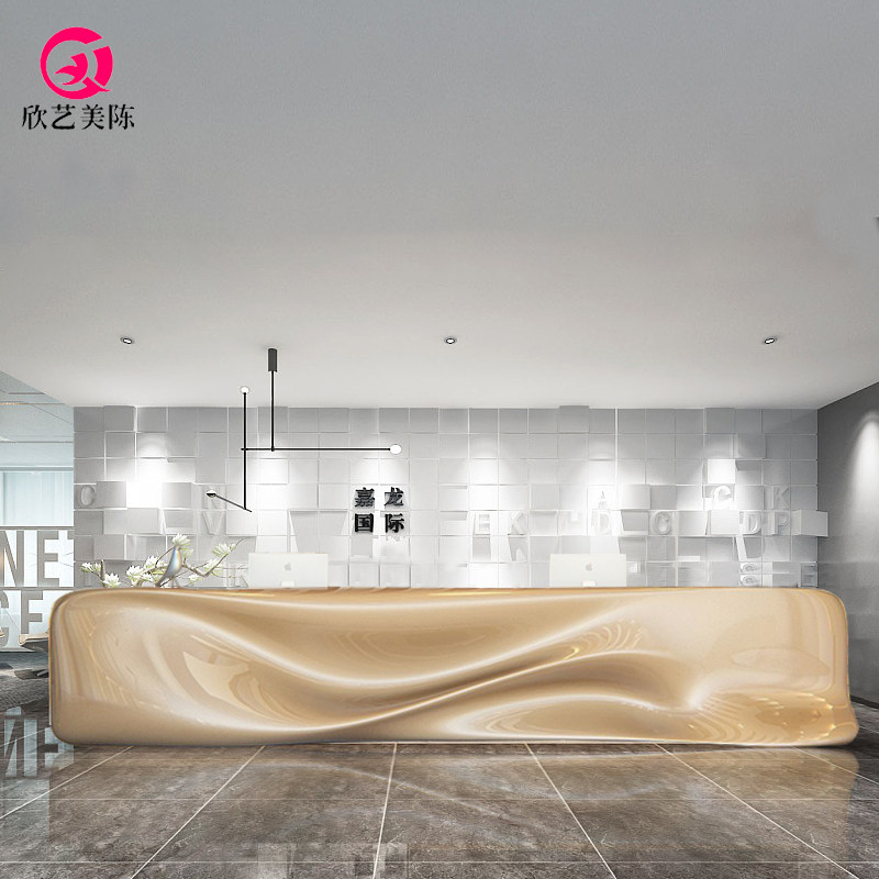 Set to be creative glass fiber Profiled Receptionist Hotel Mall Bar Beauty Institute Office Reception Service Cashier Counter