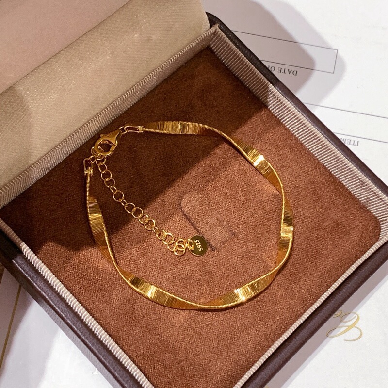 6.7g Italian Satin Silk Thread Bracelet, Light Luxury, Made Entirely of 925 Sterling Silver with Inlay Craftsmanship