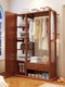 Solid Wood Coat Rack with Dressing Mirror, Integrated Floor-Standing Clothes Rack, Simple Bedroom Storage Rack with Drawer Storage Cabinet