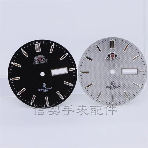 Аксессуары для циферблата с двойным львом, замена циферблата часов 34 мм, циферблат с адаптированным механизмом 46941, золотисто-белый циферблат часов, серебристо-черный декоративный циферблат