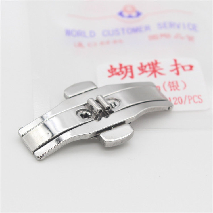 Stainless Steel Table Buckle Steel Band Butterfly Buckle Double Press Folding Clasp Hand Watch Accessories Ceramic Tungsten Steel Meter With Connection Buckle