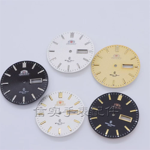 Аксессуары для циферблата с двойным львом, замена циферблата часов 34 мм, циферблат с адаптированным механизмом 46941, золотисто-белый циферблат часов, серебристо-черный декоративный циферблат
