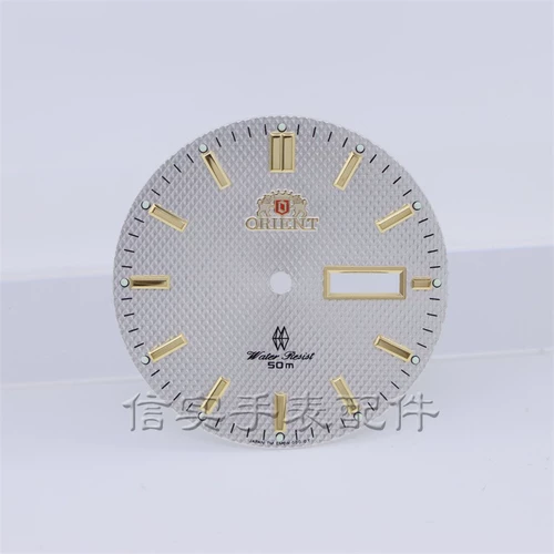 Аксессуары для циферблата с двойным львом, замена циферблата часов 34 мм, циферблат с адаптированным механизмом 46941, золотисто-белый циферблат часов, серебристо-черный декоративный циферблат