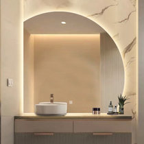 Internet celebrity smart mirror special-shaped semicircular luminous dressing sink wall-mounted bathroom with light led bathroom mirror
