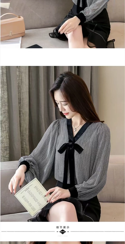 Áo voan mùa thu tay dài nữ mùa thu 2018 mới cho nữ ngoại quốc áo nhỏ thời trang hàng châu Âu áo ren đáy