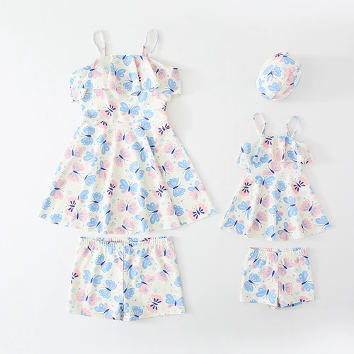 Детский милый быстросохнущий купальник для принцессы для школьников, подходит для подростков, семейный стиль