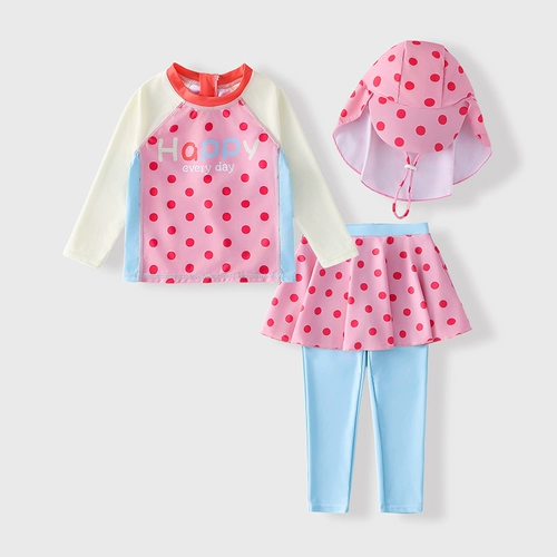 Детский купальник, комплект, лонгслив, детские быстросохнущие штаны, защита от солнца